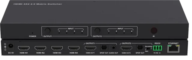4K60 444 4x2 HDR HDMI Matrix Switcher
