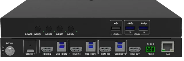 4K60 4x1 USB-C & HDMI KVM Switcher