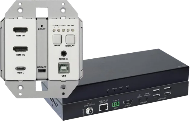4K30 444 /4K60 420 EU 2-Gang Wallplate HDBT KVM Extender