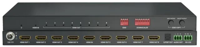 4K HDMI 2.0 1x8 Splitter Audio De-embedding/Control