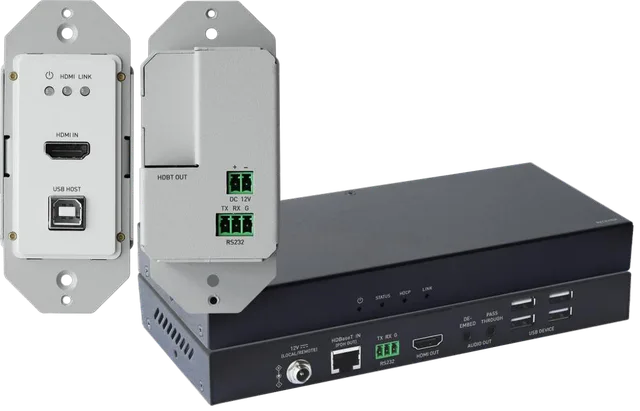4K30 444 /4K60 420 / 1-Gang WP HDBT KVM Extender