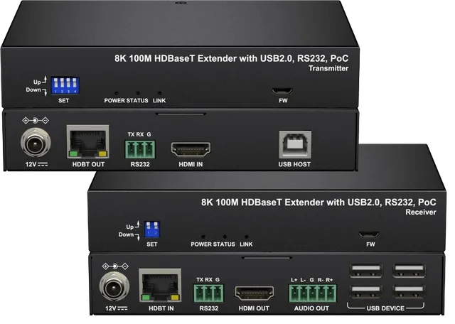 8K30 444/8K60 420 4K120 USB2.0 HDMI KVM Extender