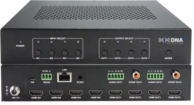 4K60 444 4x4 Seamless HDMI Matrix with VW+MV
